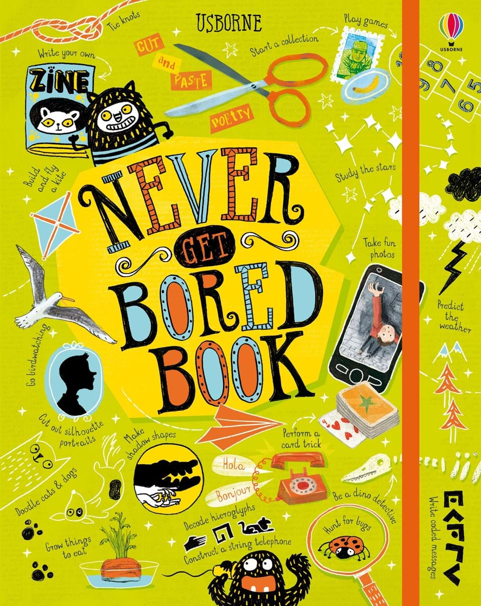 Never get bored book