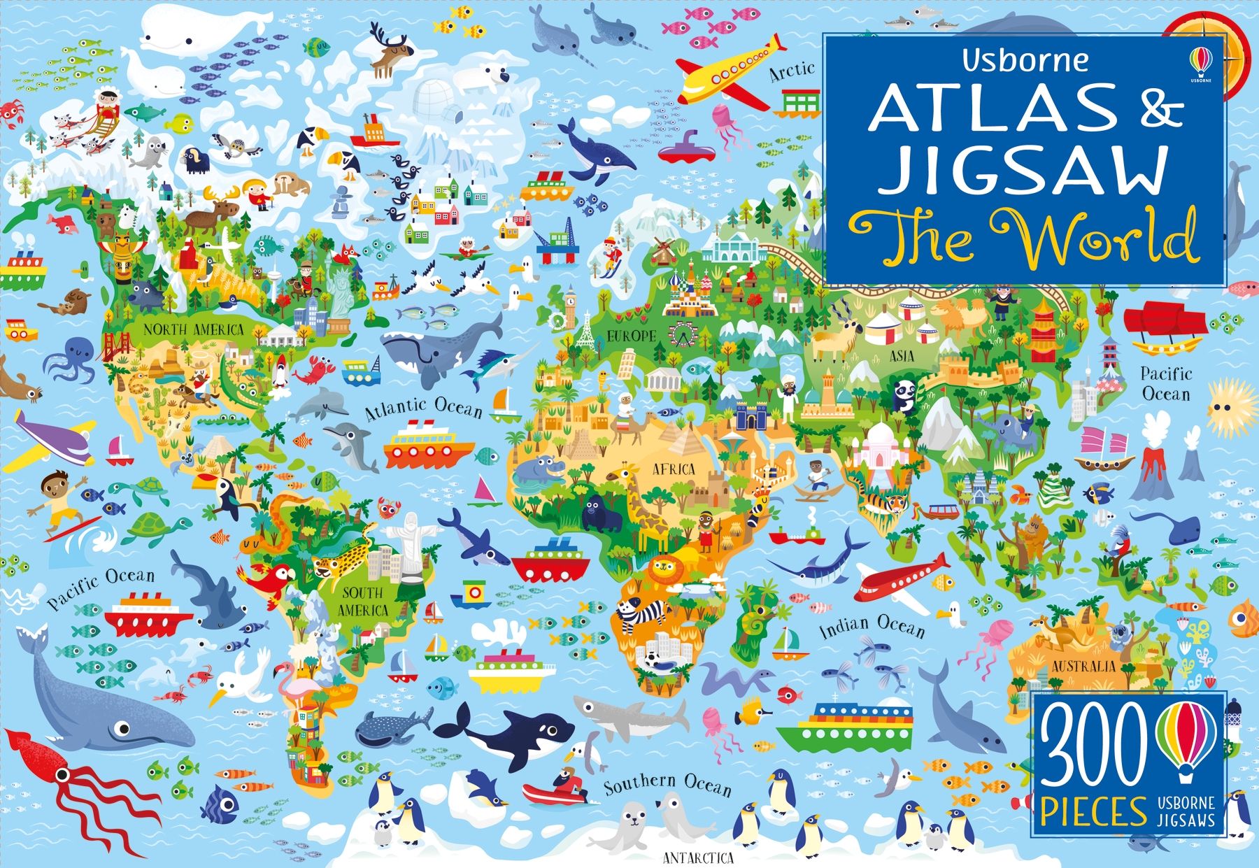 The World - Atlas and Jigsaw Puzzle (300 pcs)